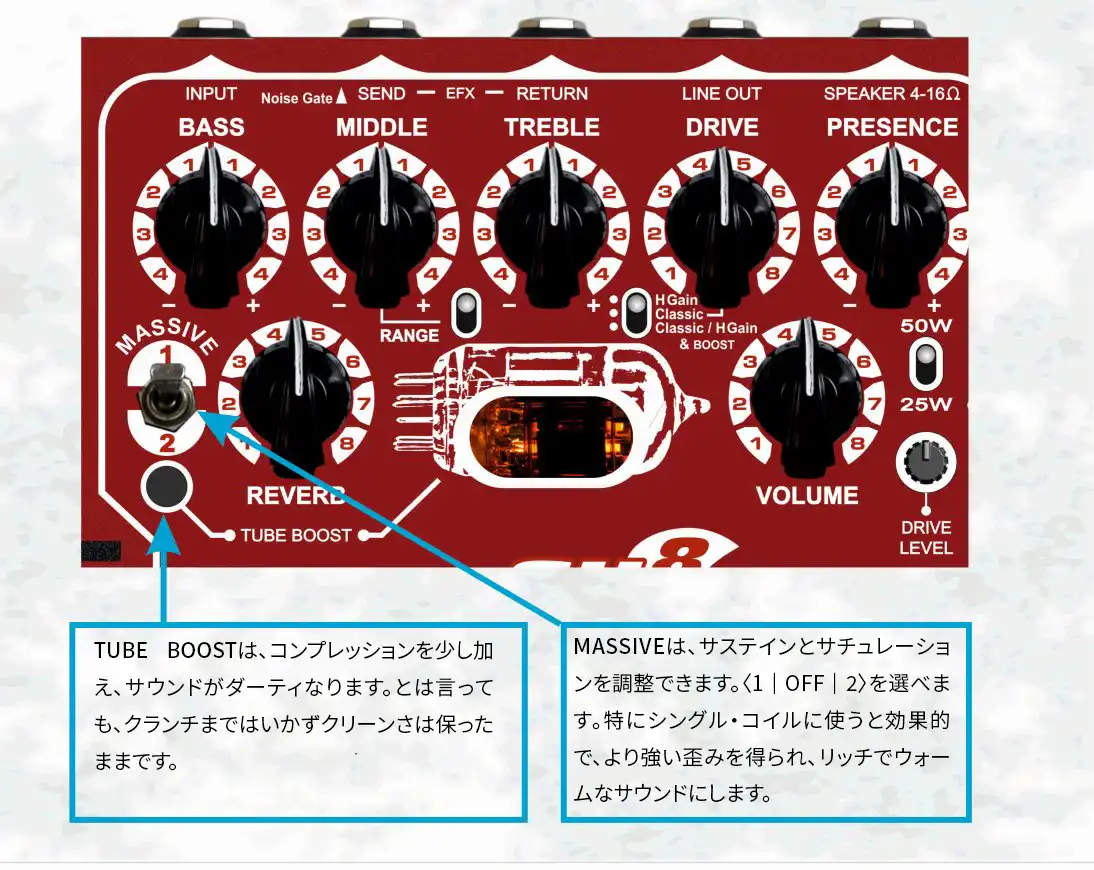 taurus stomp head sh8 qube tube boost massive
